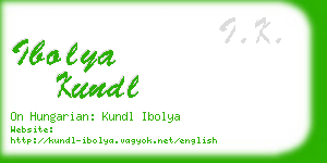 ibolya kundl business card